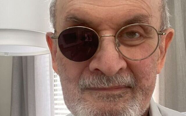 British author Salman Rushdie in a selfie he posted on social media, February 7, 2023 (Twitter)