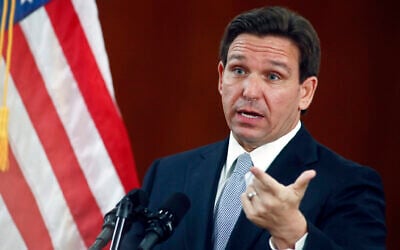 Florida Governor Ron DeSantis answers questions from reporters after his State of the State address during a joint session of the Senate and House of Representatives March 7, 2023, at the Capitol in Tallahassee, Florida. (AP Photo/Phil Sears) Florida Governor Ron DeSantis answers questions from reporters after his State of the State address during a joint session of the Senate and House of Representatives March 7, 2023, at the Capitol in Tallahassee, Florida. (AP Photo/Phil Sears)