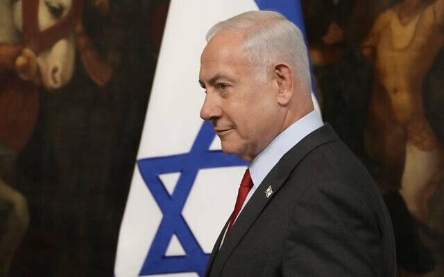 Prime Minister Benjamin Netanyahu arrives for a joint press conference with Italian Premier Giorgia Meloni at Chigi Palace government offices in Rome, Friday, March 10, 2023. (AP Photo/Andrew Medichini) Prime Minister Benjamin Netanyahu arrives for a joint press conference with Italian Premier Giorgia Meloni at Chigi Palace government offices in Rome, Friday, March 10, 2023. (AP Photo/Andrew Medichini)
