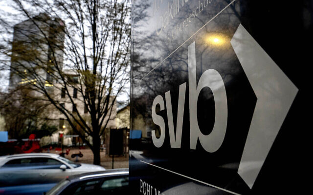 A sign of a branch of the Silicon Valley Bank is pictured at an office building where the bank is located in Frankfurt, Germany, March 13, 2023. (AP Photo/Michael Probst) A sign of a branch of the Silicon Valley Bank is pictured at an office building where the bank is located in Frankfurt, Germany, March 13, 2023. (AP Photo/Michael Probst)