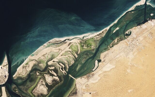 This satellite image from Planet Labs PBC shows Siniyah Island in Umm al-Quwain, United Arab Emirates, March 16, 2023. (Planet Labs PBC via AP) This satellite image from Planet Labs PBC shows Siniyah Island in Umm al-Quwain, United Arab Emirates, March 16, 2023. (Planet Labs PBC via AP)