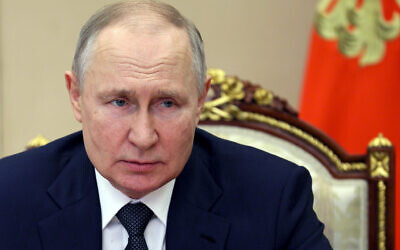 Russian President Vladimir Putin chairs a Security Council meeting in Moscow, Russia, March 24, 2023. (Alexei Babushkin, Sputnik, Kremlin Pool Photo via AP) Russian President Vladimir Putin chairs a Security Council meeting in Moscow, Russia, March 24, 2023. (Alexei Babushkin, Sputnik, Kremlin Pool Photo via AP)