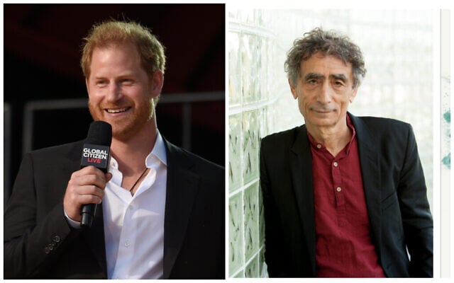Prince Harry (left) speaks at Global Citizen Live in Central Park in New York on September 25, 2021; Author Gabor Mate (right). (Collage/Evan Agostini/Invision/AP; Ebury Publishing UK)) Prince Harry (left) speaks at Global Citizen Live in Central Park in New York on September 25, 2021; Author Gabor Mate (right). (Collage/Evan Agostini/Invision/AP; Ebury Publishing UK))