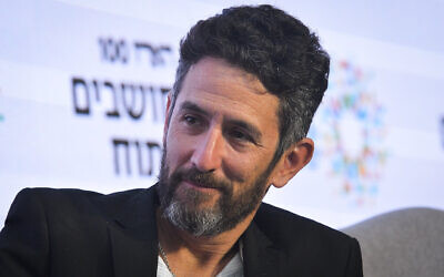Journalist Uri Misgav speaks at a conference of the Israeli newspaper Haaretz, held in Tel Aviv on March 28, 2019. (Flash90)