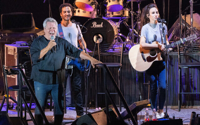Singer Shlomo Artzi perfoms live in the southern city of Ashdod, August 4, 2021 (Nati Shohat/Flash90) Singer Shlomo Artzi perfoms live in the southern city of Ashdod, August 4, 2021 (Nati Shohat/Flash90)