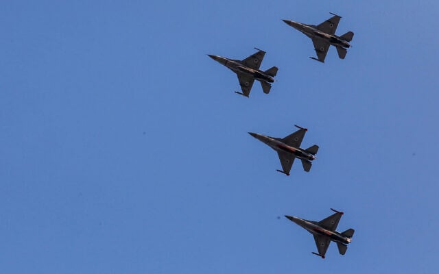 Israel Air Force planes at the Hatzerim Air Base in the Negev desert, December 28, 2022. (Gideon Markowicz/Flash90) Israel Air Force planes at the Hatzerim Air Base in the Negev desert, December 28, 2022. (Gideon Markowicz/Flash90)