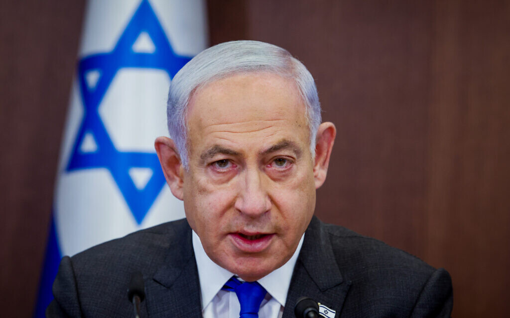 Prime Minister Benjamin Netanyahu chairs a cabinet meeting on the state budget, at the Prime Minister's Office in Jerusalem on March 12, 2023. (Marc Israel Sellem/POOL) Prime Minister Benjamin Netanyahu chairs a cabinet meeting on the state budget, at the Prime Minister's Office in Jerusalem on March 12, 2023. (Marc Israel Sellem/POOL)