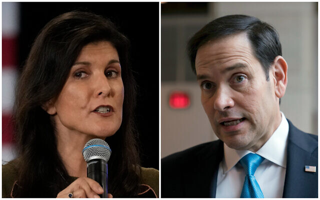 (L) Nikki Haley on March 27, 2023, in Dover, New Hampshire (AP Photo/Charles Krupa) and (R) Marco Rubio at the Capitol in Washington, Feb. 9, 2023 (AP Photo/J. Scott Applewhite, File) (L) Nikki Haley on March 27, 2023, in Dover, New Hampshire (AP Photo/Charles Krupa) and (R) Marco Rubio at the Capitol in Washington, Feb. 9, 2023 (AP Photo/J. Scott Applewhite, File)
