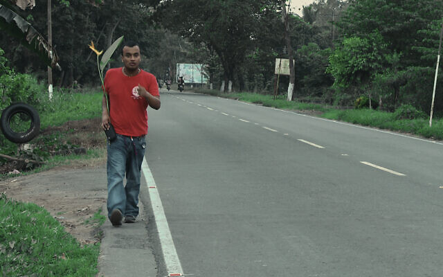Oren Levy walking to meet his birth parents in Guatemala in a still from 'I am Not.' (Courtesy/ Itai Raziel)