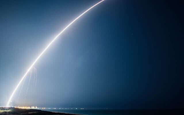 Israel's Ofek-13 reconnaissance satellite takes off from central Israel on March 29, 2023. (Defense Ministry)