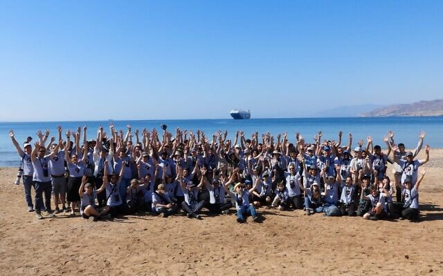 Participants in ths ninth annual Champions of the Flyway international bird-spotting contest, photographed in Eilat, southern Israel, March 27, 2023. (Dov Greenblat, Society for the Protection of Nature in Israel) Participants in ths ninth annual Champions of the Flyway international bird-spotting contest, photographed in Eilat, southern Israel, March 27, 2023. (Dov Greenblat, Society for the Protection of Nature in Israel)