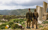 Israeli soldiers on the border between Lebanon and Israel, March 15, 2023. (David Cohen/Flash90)