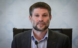 Finance Minister Bezalel Smotrich at a press conference in Tel Aviv, March 2, 2023. (Avshalom Sassoni/Flash90)