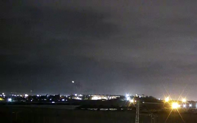 A rocket is seen launched from the Gaza Strip at southern Israel, early March 8, 2023. (Courtesy/Dadi Fold)