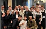 Former US president Barack Obama, film director Steven Spielberg, and singer Bruce Springsteen join staff at the Amar restaurant in Barcelona, Spain, April 27, 2023. (Instagram screenshot: used in accordance with Clause 27a of the Copyright Law)