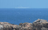 A PLA Navy landing ship sails towards the zone where China said it would conduct live fire exercises northeast of Pingtan island, the closest point in China to Taiwan, in China's southeast Fujian province on April 10, 2023. (Greg Baker/AFP)
