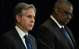 US Secretary of State Antony Blinken and US Defense Secretary Lloyd Austin participate in the US-Philippines 2+2 Ministerial Dialogue Plenary Session on Promoting Regional Security at the State Department in Washington, DC, on April 11, 2023. (ANDREW CABALLERO-REYNOLDS / AFP)