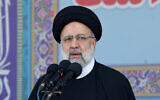 Iran's President Ebrahim Raisi speaks during a ceremony marking the country's annual army day in Tehran on April 18, 2023. (ATTA KENARE / AFP)