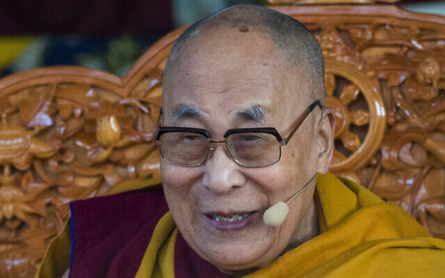 Tibetan spiritual leader the Dalai Lama smiles during his sermon at the Tsuglakhang temple in Dharamshala, India, March 7, 2023. (AP Photo/Ashwini Bhatia) Tibetan spiritual leader the Dalai Lama smiles during his sermon at the Tsuglakhang temple in Dharamshala, India, March 7, 2023. (AP Photo/Ashwini Bhatia)