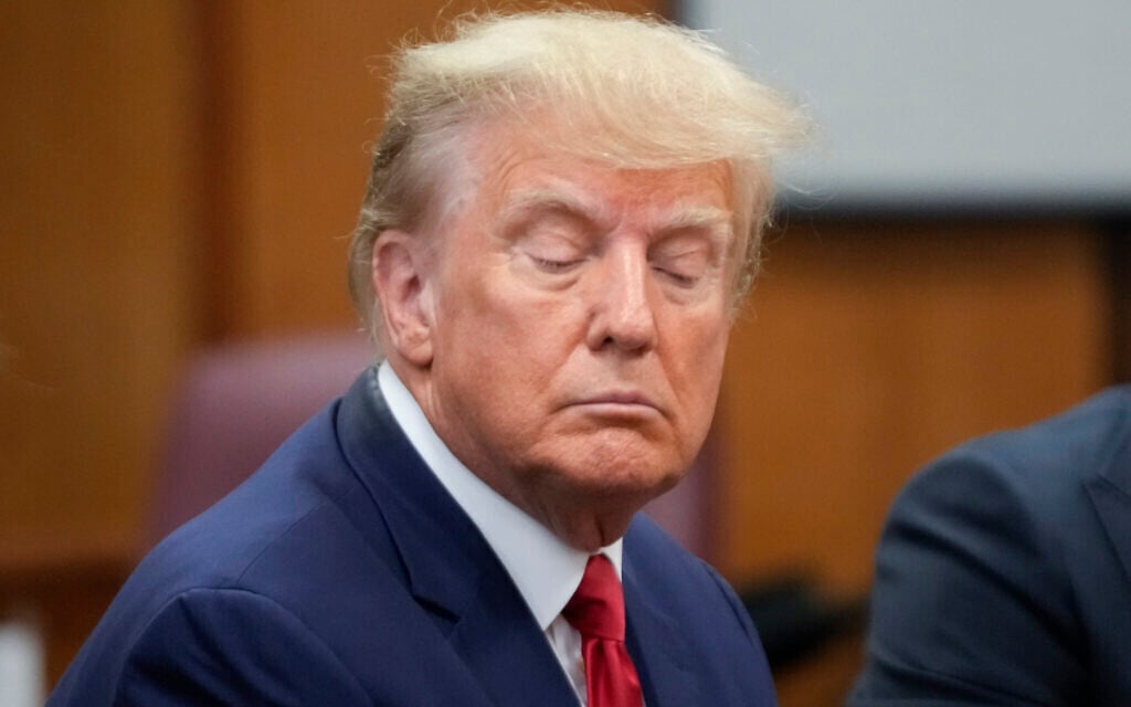 Former US president Donald Trump appears in court for his arraignment, Tuesday, April 4, 2023, in New York. (AP Photo/Steven Hirsch via Pool) Former US president Donald Trump appears in court for his arraignment, Tuesday, April 4, 2023, in New York. (AP Photo/Steven Hirsch via Pool)