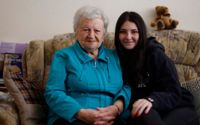 Holocaust survivor Assia Gorban, left, and her granddaughter Ruth Gorban pose during an interview with The Associated Press in Berlin, Germany, April 3, 2023. (AP Photo/Michele Tantussi) Holocaust survivor Assia Gorban, left, and her granddaughter Ruth Gorban pose during an interview with The Associated Press in Berlin, Germany, April 3, 2023. (AP Photo/Michele Tantussi)