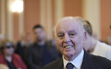 Pianist and conductor Daniel Barenboim arrives for a ceremony to award him honorary citizenship of the German capital in Berlin, Germany, April 21, 2023. (AP Photo/Markus Schreiber)