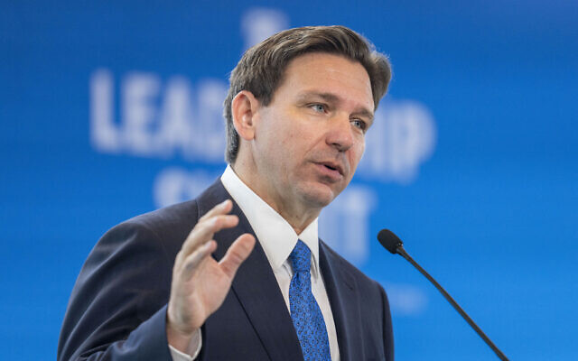 Florida Governor Ron DeSantis speaks at the Heritage Foundation 50th Anniversary Celebration leadership summit, April 21, 2023, in Oxon Hill, Maryland. (AP Photo/Alex Brandon, File) Florida Governor Ron DeSantis speaks at the Heritage Foundation 50th Anniversary Celebration leadership summit, April 21, 2023, in Oxon Hill, Maryland. (AP Photo/Alex Brandon, File)