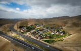 The Bedouin village of Khan al-Ahmar, in the West Bank, February 2, 2023. (Yonatan Sindel/Flash90)