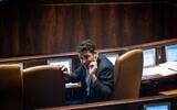 Diaspora Affairs Minister Amichai Chikli, seen during a discussion and a vote in the assembly hall of the Knesset, in Jerusalem, on March 6, 2023. (Yonatan Sindel/Flash90)