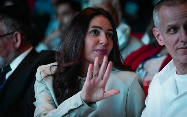 Transportation Minister Miri Regev attends a conference in Tel Aviv on March 22, 2023. (Avshalom Sassoni/Flash90) Transportation Minister Miri Regev attends a conference in Tel Aviv on March 22, 2023. (Avshalom Sassoni/Flash90)