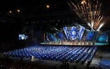Fireworks at the 75th anniversary Independence Day ceremony, held at Mount Herzl, Jerusalem, on April 25, 2023.(Yonatan Sindel/ Flash90)