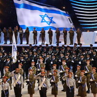 Israel's 75th anniversary Independence Day ceremony, held at Mount Herzl, Jerusalem on April 25, 2023. (Yonatan Sindel/ Flash90/ File)
