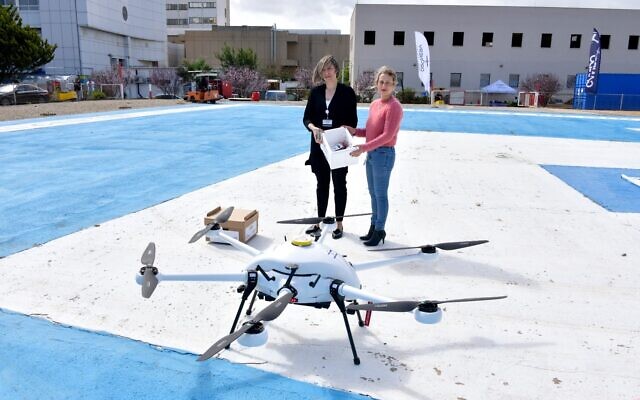 Staff from Galilee Medical Center in Nahariya check blood after it arrives by drone from Haifa's Rambam Medical Center, April 2, 2023. (Roni Albert/Galilee Medical Center) Staff from Galilee Medical Center in Nahariya check blood after it arrives by drone from Haifa's Rambam Medical Center, April 2, 2023. (Roni Albert/Galilee Medical Center)