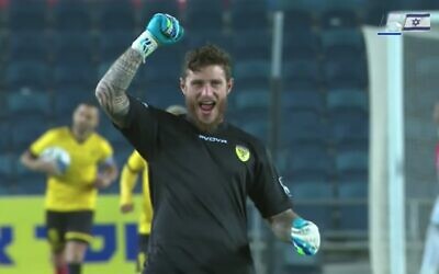 Israeli soccer goalkeeper Boris Klaiman. (Screen capture/YouTube)