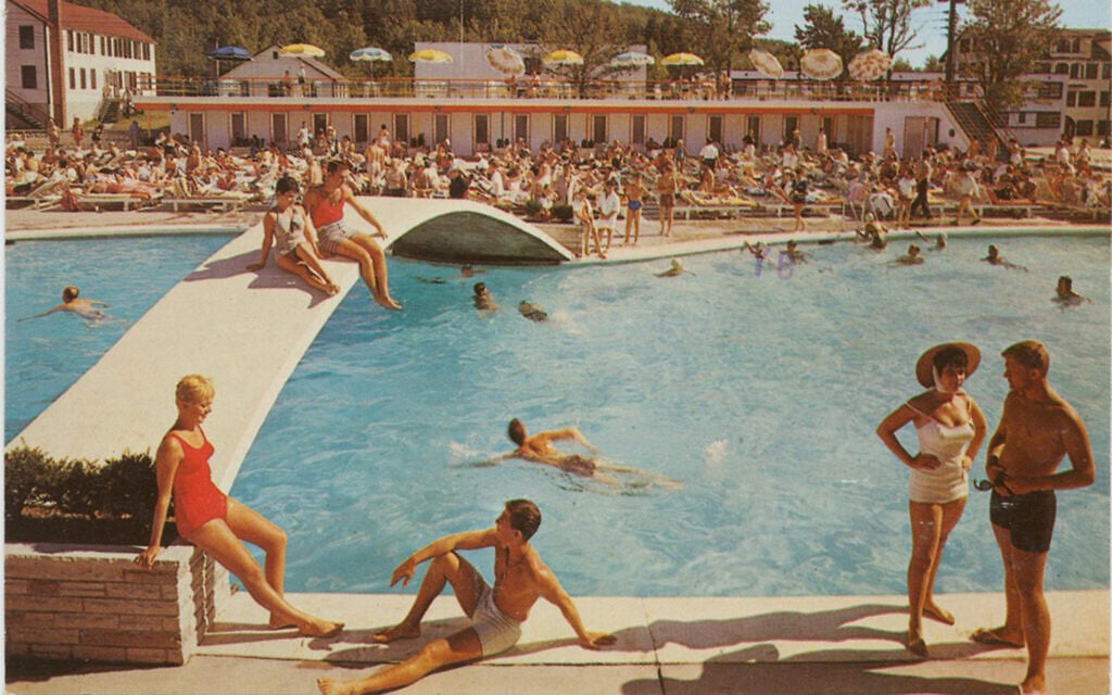 An undated image shows the outdoor pool of the Pines resort in South Fallsburg, New York. (Courtesy/Steingart associates via the Borscht Belt Historical Marker Project) An undated image shows the outdoor pool of the Pines resort in South Fallsburg, New York. (Courtesy/Steingart associates via the Borscht Belt Historical Marker Project)