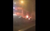 Screen capture from a video showing the aftermath of a reported car bombing in the Syrian capital of Damascus, April 2, 2023.  (Screenshot/Twitter, used in accordance with Clause 27a of the Copyright Law)