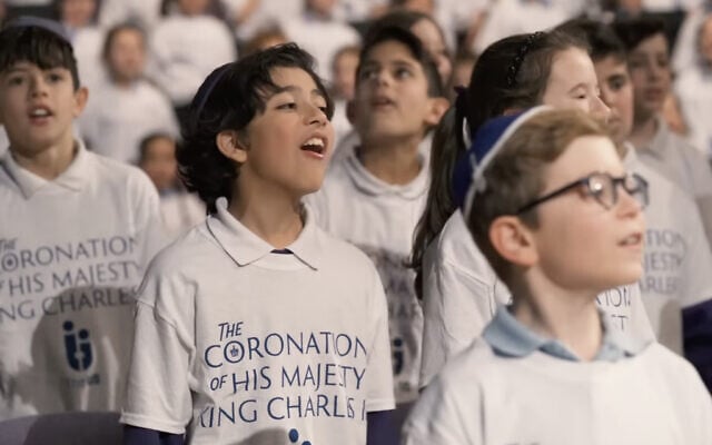Children from British Jewish schools sing a new version of 'Adon Olam' in honor of the coronation of King Charles III. (Screenshot/YouTube via JTA, used in accordance with clause 27a of the copyright law) Children from British Jewish schools sing a new version of 'Adon Olam' in honor of the coronation of King Charles III. (Screenshot/YouTube via JTA, used in accordance with clause 27a of the copyright law)
