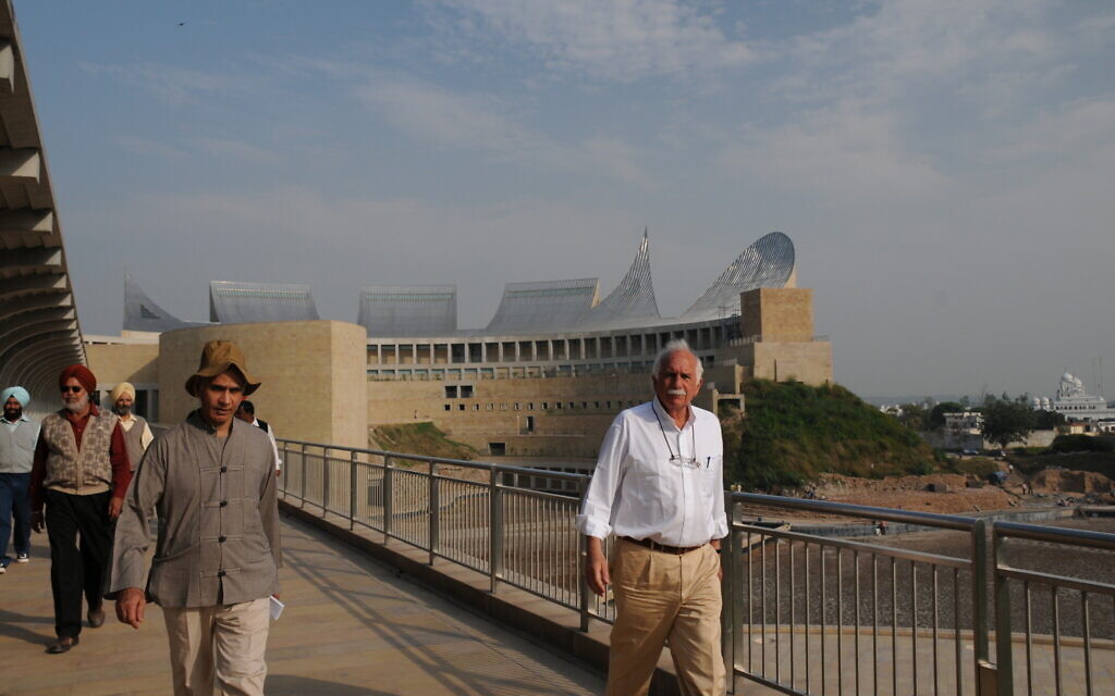 Moshe Safdie at the Khalsa Heritage Center in Punjab, India. (Courtesy of Safdie Architects)
