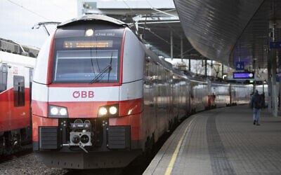 Illustrative: A commuter train of the Austrian Federal Railways (OeBB) stands on the railway tracks of Praterstern station on January 18, 2023 in Vienna, Austria. (Alex Halada/AFP)