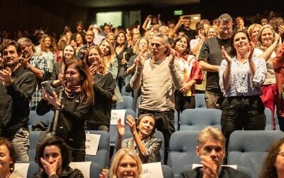 At the opening night of the 25th Docaviv film festival in Tel Aviv, May 11, 2023 (Courtesy)