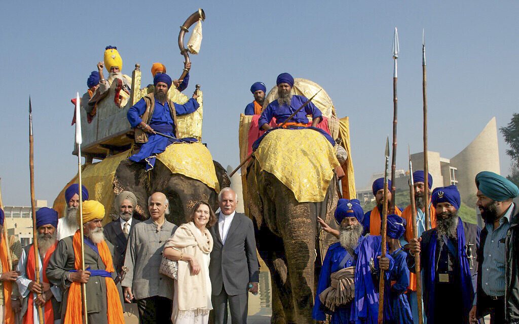 Moshe Safdie and Michal Safdie at the opening of the Khalsa Heritage Center in Punjab, India. (Courtesy Safdie Architects)