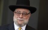 Chief Rabbi Pinchas Goldschmidt poses for media while rabbis from across Europe attend the 32nd General Convention in Munich, Germany, May 30, 2022. (AP Photo/Matthias Schrader)