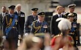 King Charles III and other members of Royal family follow the coffin of Queen Elizabeth II, during a procession from Buckingham Palace to Westminster Hall in London, Wednesday, Sept. 14, 2022. (AP/Markus Schreiber, File)