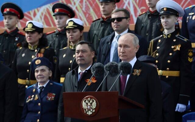Russian President Vladimir Putin delivers his speech during the Victory Day military parade marking the 78th anniversary of the end of World War II in Red square in Moscow, Russia, May 9, 2022. (Gavriil Grigorov, Sputnik, Kremlin Pool Photo via AP) Russian President Vladimir Putin delivers his speech during the Victory Day military parade marking the 78th anniversary of the end of World War II in Red square in Moscow, Russia, May 9, 2022. (Gavriil Grigorov, Sputnik, Kremlin Pool Photo via AP)
