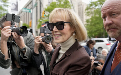 E. Jean Carroll arrives at Manhattan federal court, in New York, May 9, 2023.  (John Minchillo/AP)