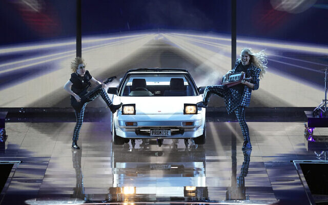 Voyager of Australia performs during the second semifinal at the Eurovision Song Contest in Liverpool, England, Thursday, May 11, 2023. (AP/Martin Meissner)