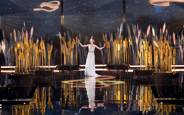 Tvorchi of Ukraine performs during the second semi final at the Eurovision Song Contest in Liverpool, England, Thursday, May 11, 2023. (AP/Martin Meissner)