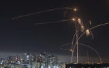 Israel's Iron Dome missile defense system intercepts rockets launched from the Gaza Strip, in Ashkelon, southern Israel. Thursday, May 11, 2023. (AP/Tsafrir Abayov)