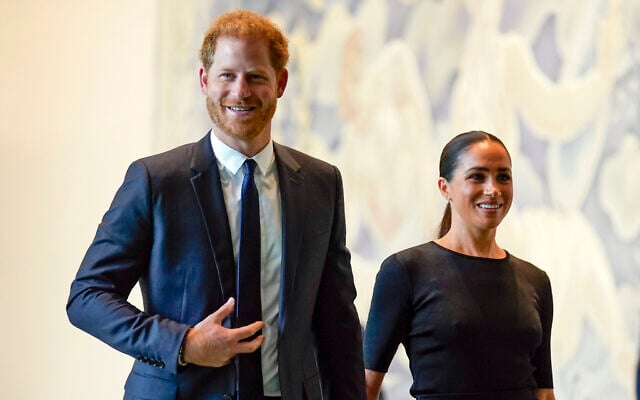 File: Prince Harry and Meghan Markle arrive at United Nations headquarters in New York, July 18, 2022. (AP Photo/Seth Wenig) File: Prince Harry and Meghan Markle arrive at United Nations headquarters in New York, July 18, 2022. (AP Photo/Seth Wenig)