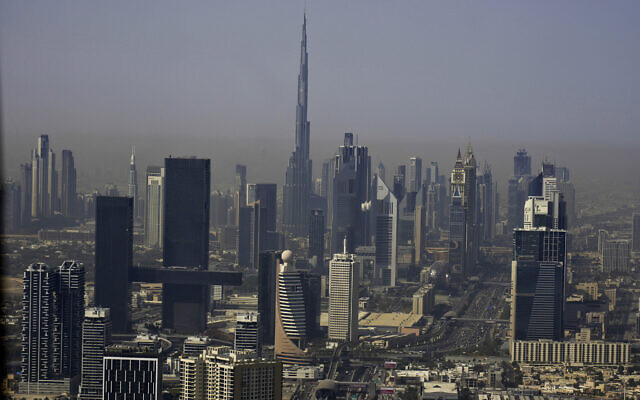 The skyline of Dubai, United Arab Emirates, with the world's tallest building the Burj Khalifa, is seen on May 19, 2023. (AP Photo/Jon Gambrell) The skyline of Dubai, United Arab Emirates, with the world's tallest building the Burj Khalifa, is seen on May 19, 2023. (AP Photo/Jon Gambrell)
